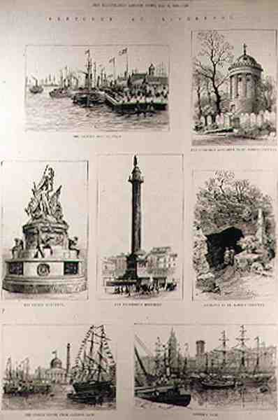 Skitser i Liverpool: The Princes Landing Stage; Huskisson-monumentet på St. James
